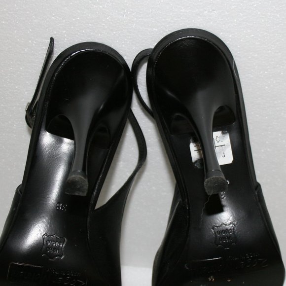 Roger Mohnani Black Leather Pumps /Italy Size 8/38 - Picture 6 of 10